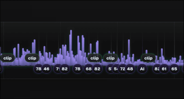 Live signal timeline with scored clip candidates